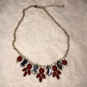 Red, gold, and silver bubble necklace